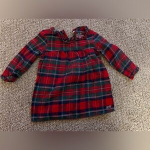 Vineyard Vines girls red plaid dress 12-18 months